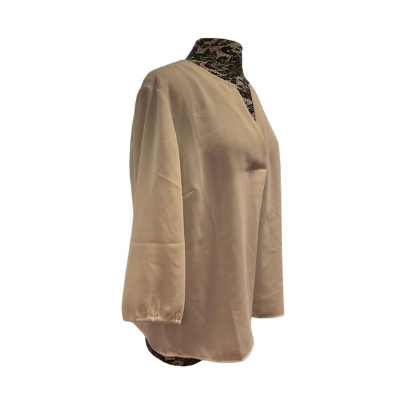 J Jill Wearever Tunic Top White V-Neck Long Sleeve Side Vents Flowy Career L - Picture 15 of 15